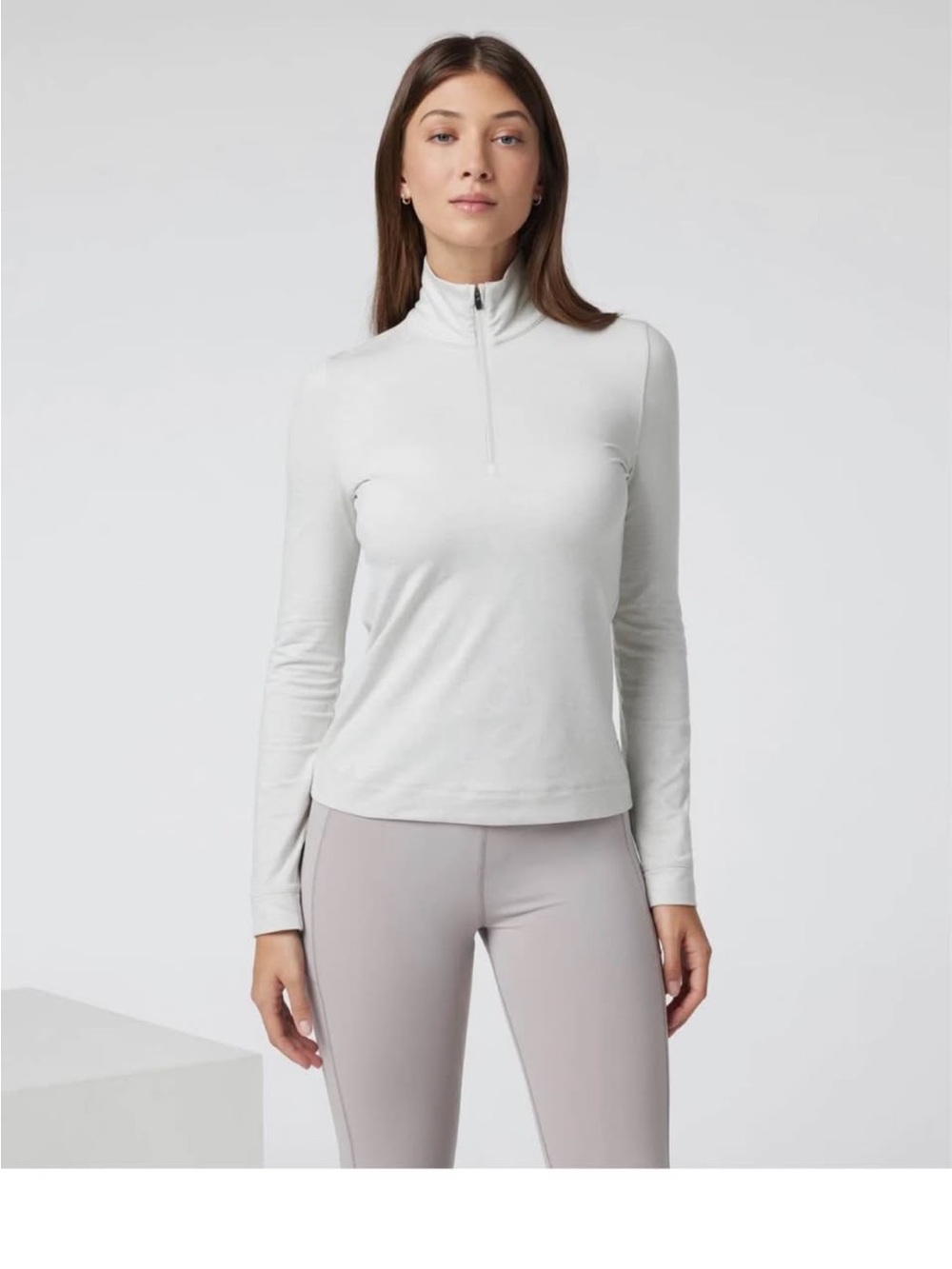 Vuori Light Gray Quarter-Zip Pullover